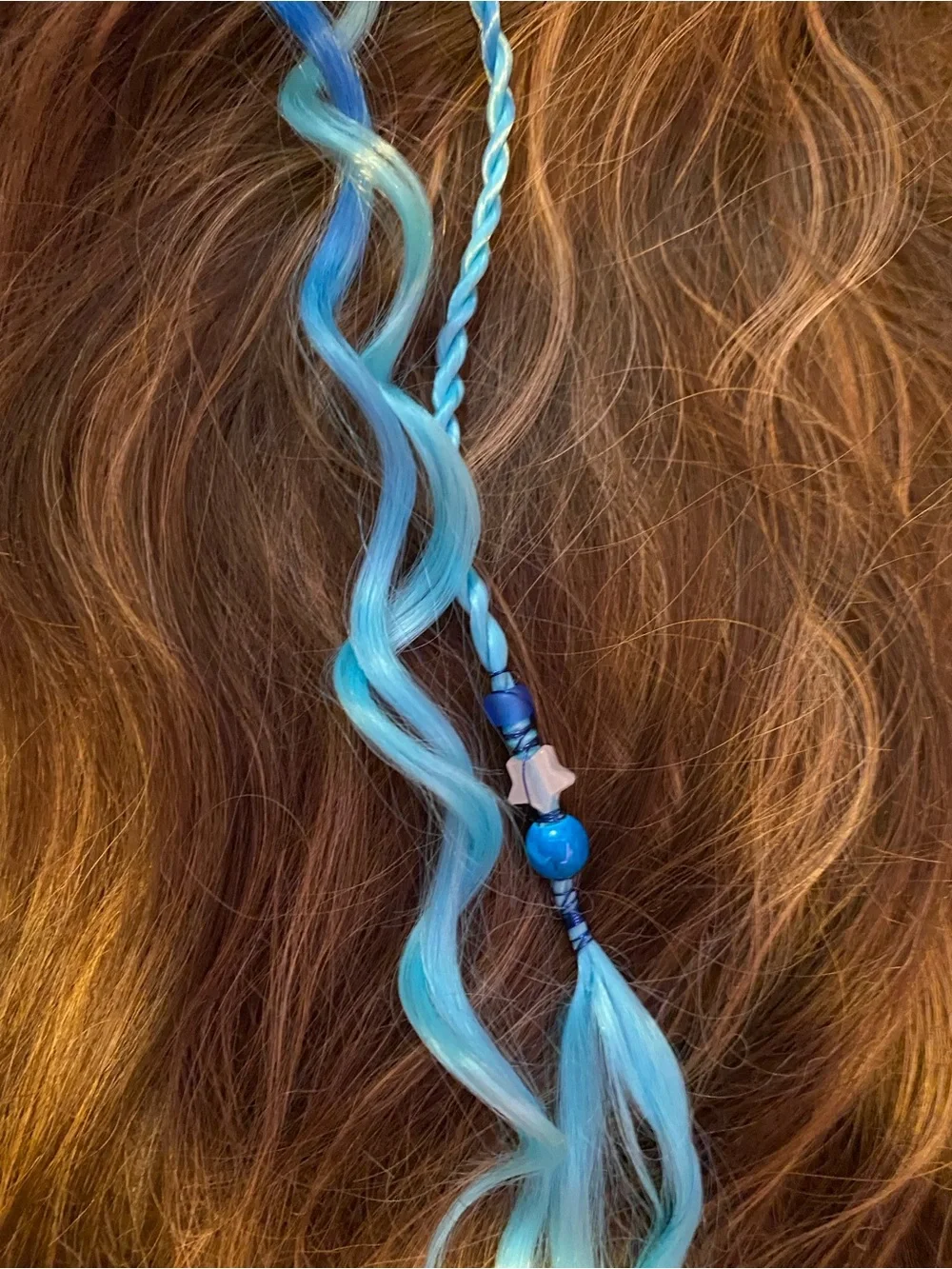 Bright Blue Curly Hair Extension Accent
